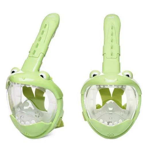 180 panoramic anti fog detachable dry snorkeling full face mask Dinosaur Folding kid fill face snorkel mask for swim