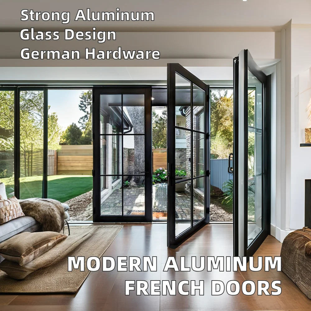 Security door design, courtyard swing door, aluminum alloy glass home door