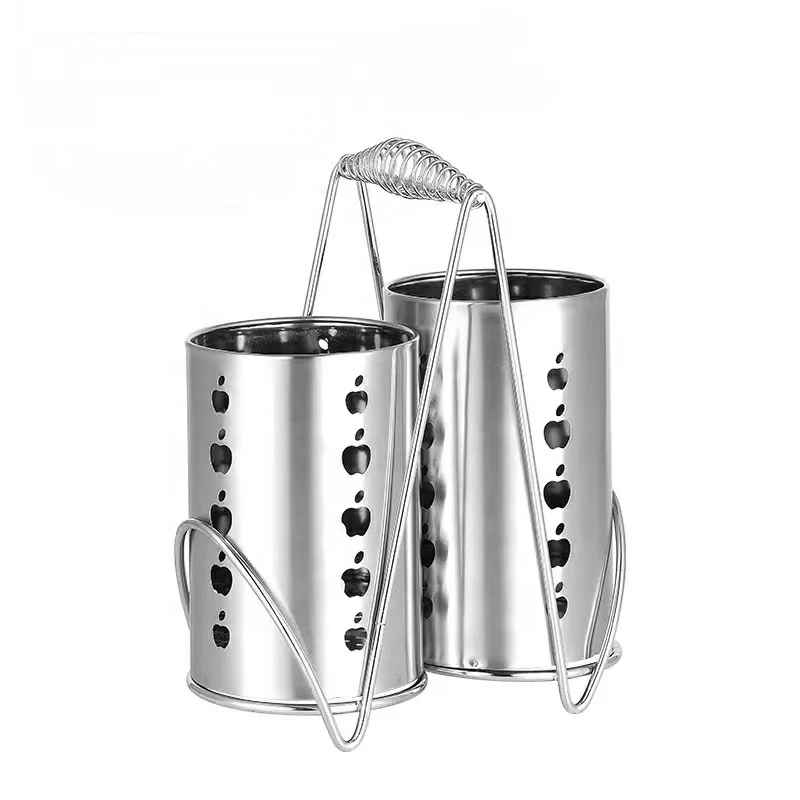 Cutlery Holder Stainless Steel Chopsticks Tube Tableware Holder For Drain Stainless Steel Kitchen Rack Utensil Holder Set