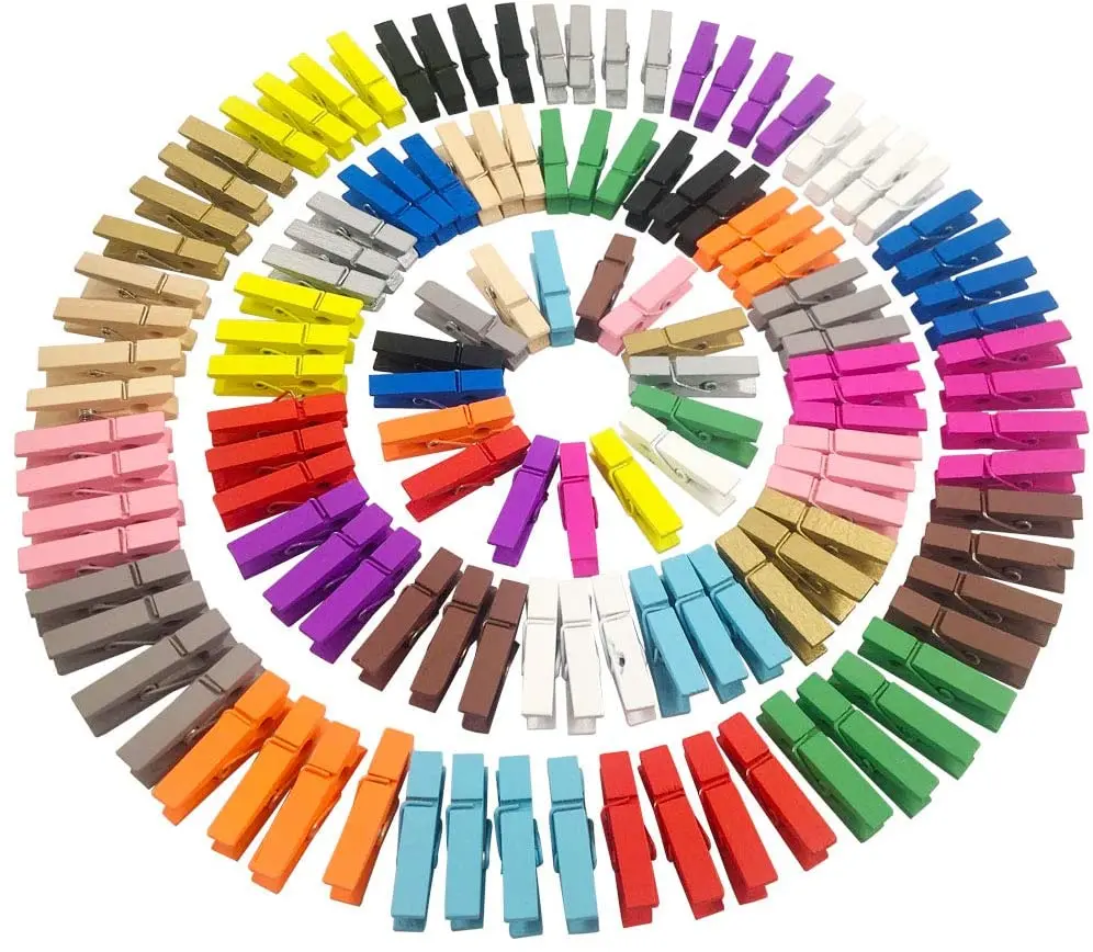 Wood Clothing Clip Decorative Tiny Pegs Factory Price Sale Mini Wooden Colored Clothespins