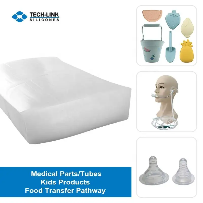 Manufacturers High Transparent Hardness 70 Shore A White Solid Food Grade Platinum Fumed Silicone Rubber