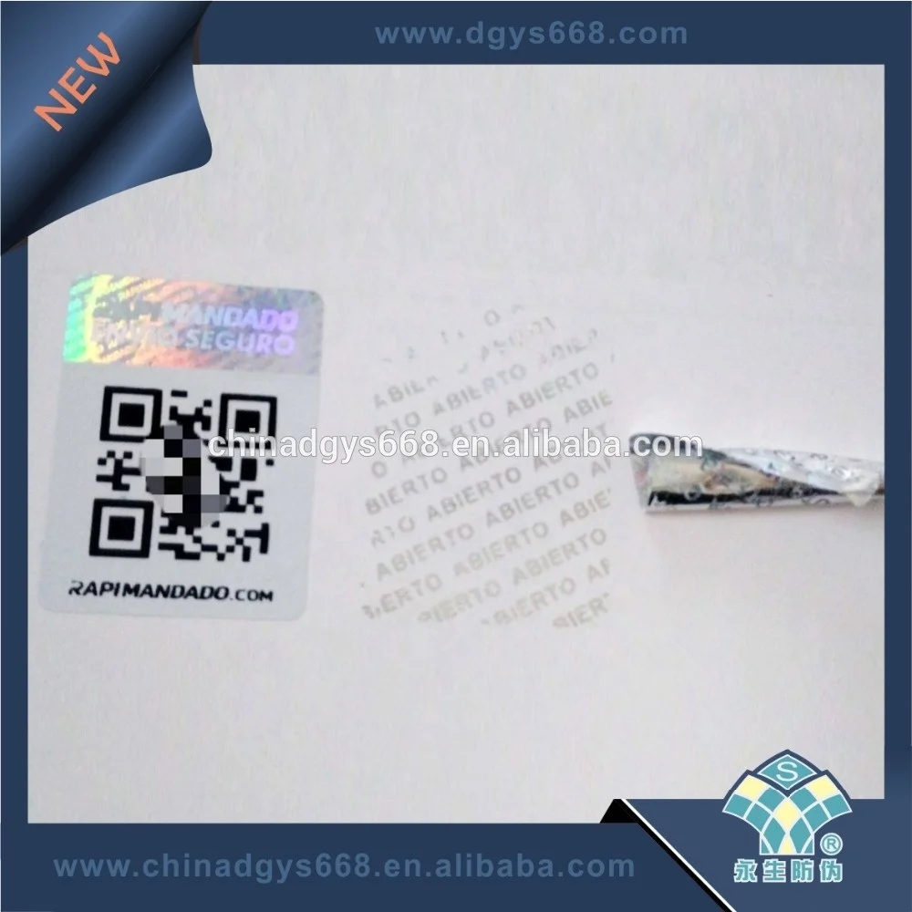 Make your own logo sticker QR security barcode hologram sticker