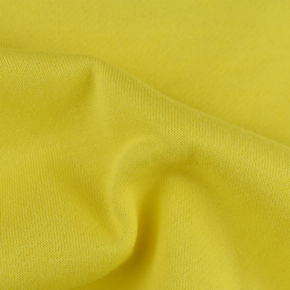 Complete set Stock Solid dyed 32S TC 65% polyester 35% cotton brushed fleece knit fabric for hoodie coat