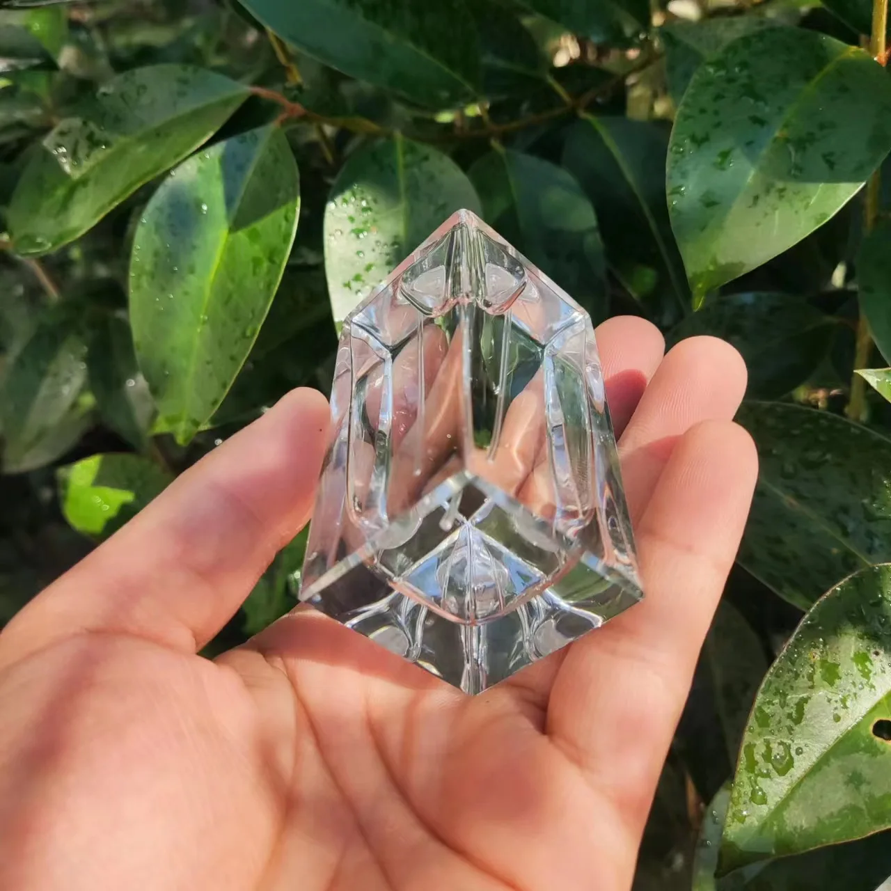 Clear Luxury 50ml Square Empty Polished Cosmetic Glass Perfume Bottle with Wooden Lids