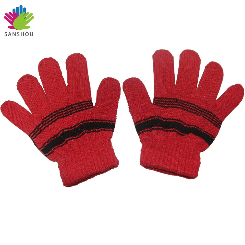 Factory Direct Wholesale Children Kids Ski Color Customized  Knitted MagicGloves