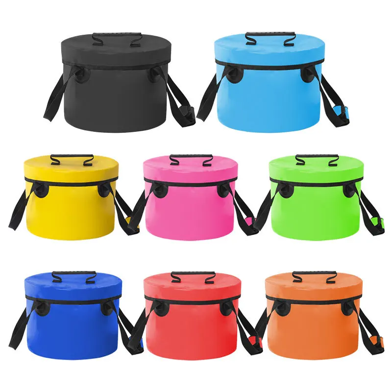 Wholesale Camping Storage Travel Multifunction Wash Collapsible Bucket Fishing Beach Folding Waterproof Bucket