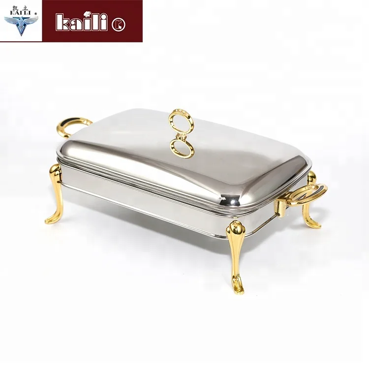 1.8L Hotel Restaurant Equipment Gold Plate Stainless Steel Mini Chafing Dish Food Warmer