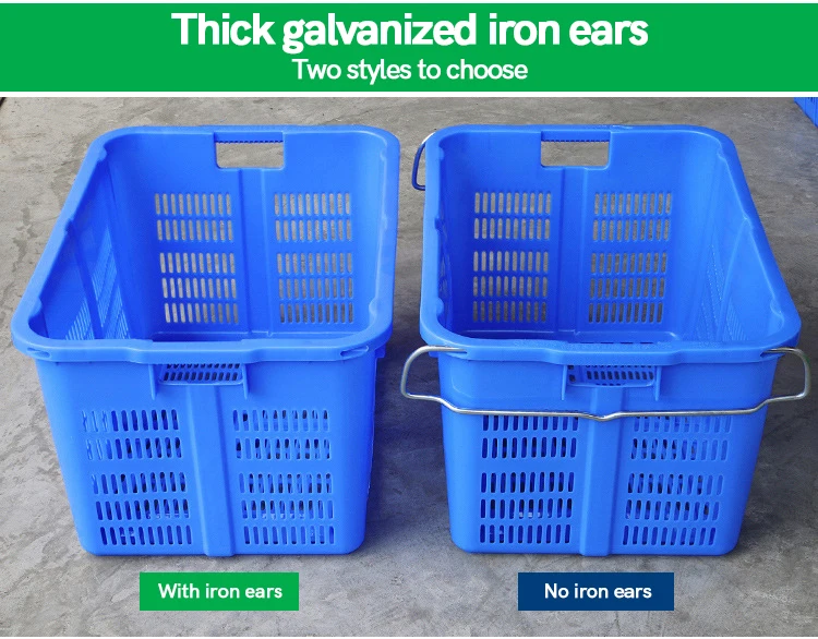 Heavy Duty HDPE Food Grade Stackable Storage Mesh Trays Mesh Stack Vented Plastic Crates Basket For Fruit Vegetable