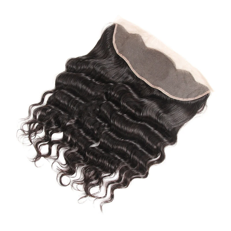 Single Donor Wholesale Cheap Price Raw Virgin Indian Hair Loose Deep Wave Skin Thin Frontal