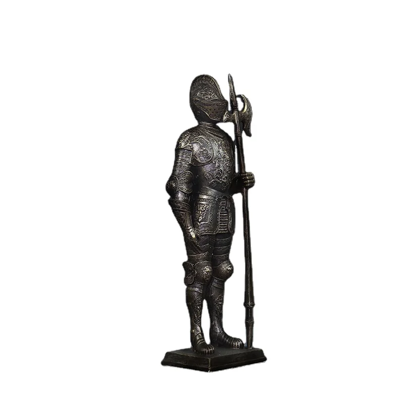 Holy Roman Empire Soldier Statue Armor Swordsman Standing on Guard Medieval Age of Kings Decorative Sculpture Decoration Europe
