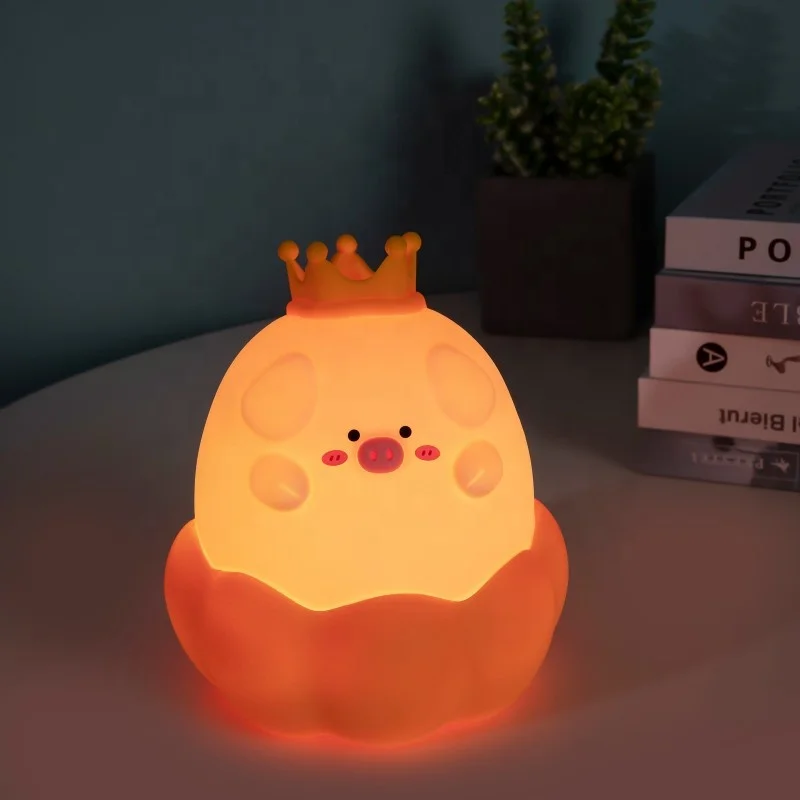 New Product Ideas 2023 Cute Mini Touch LED Silicone Night Light Gift Lamp Light  Pig  Christmas Lights for kids