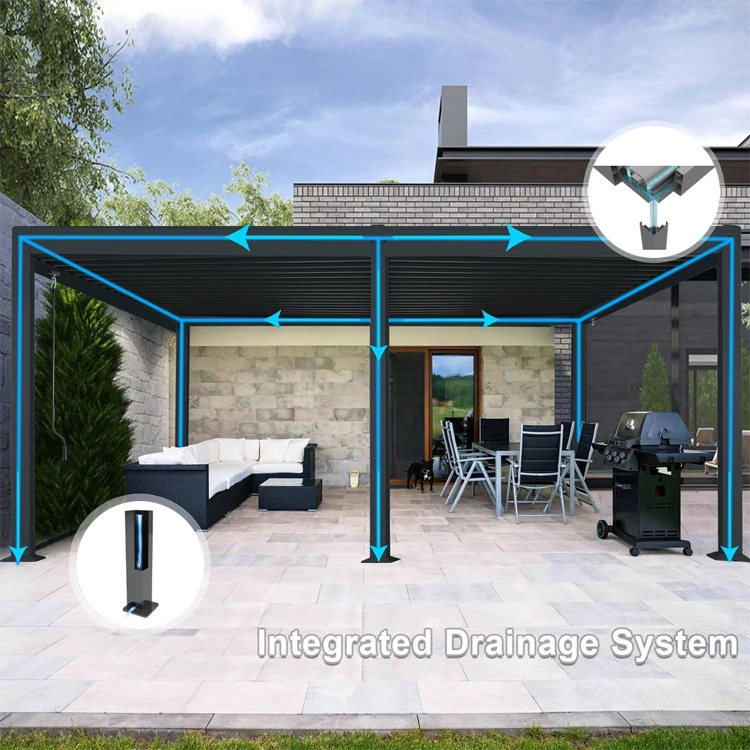 High Quality Waterproof Aluminum Pergola Gazebo Pavilion Outdoor Garden Made in China