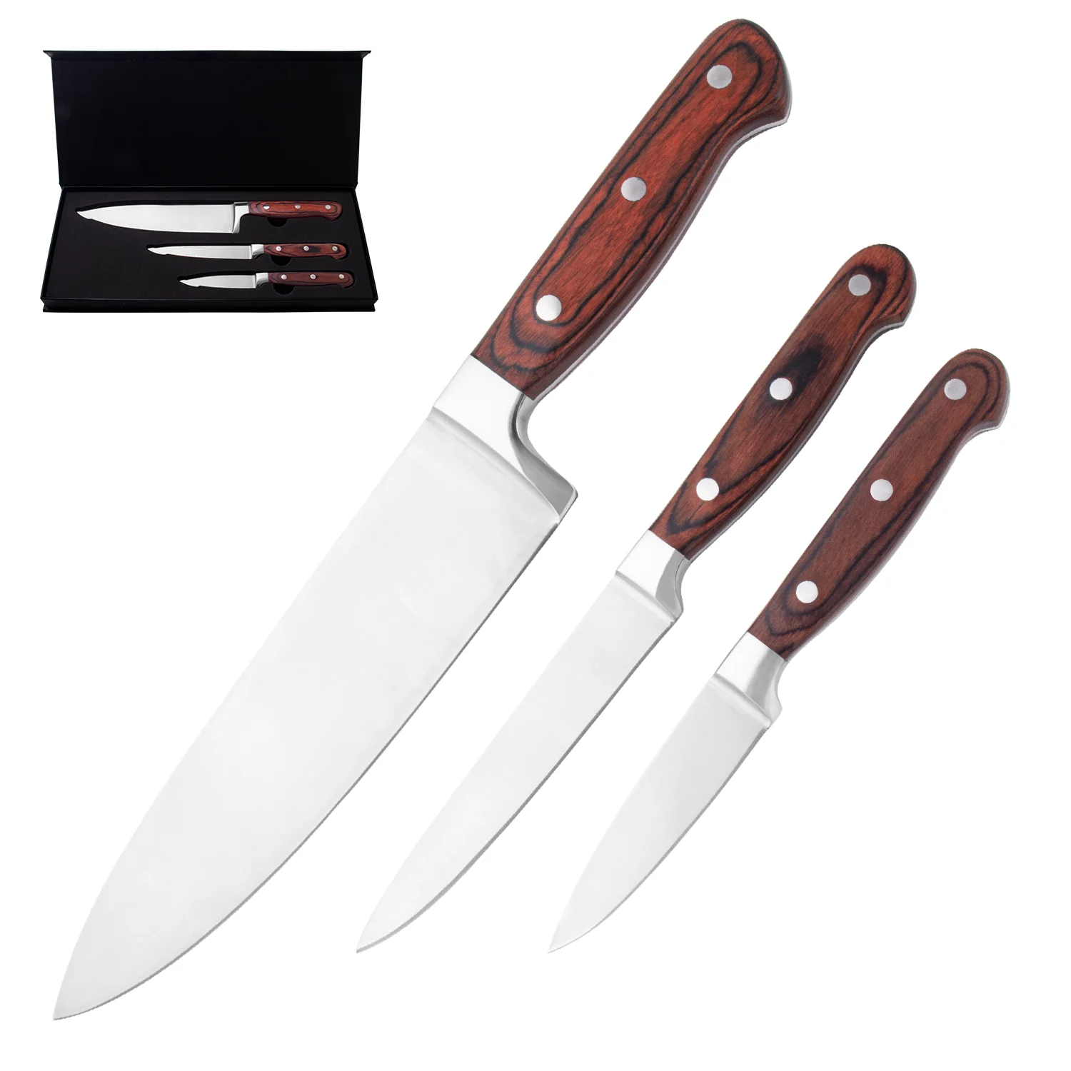 3 шт. набор кухонных ножей из нержавеющей стали