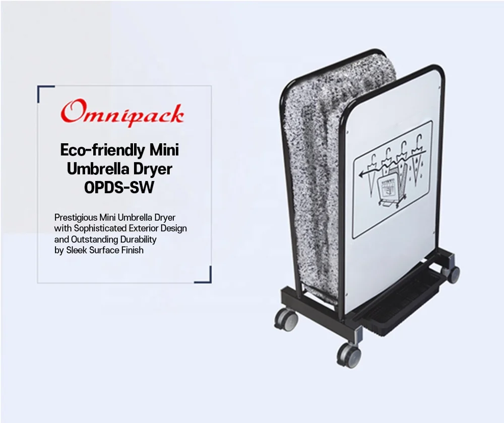 (OPDS-SW) Omnipack - Eco-Friendly Umbrella Dryer Wet Umbrella Drying Machine Umbrella Rainwater Remover (Snow White)