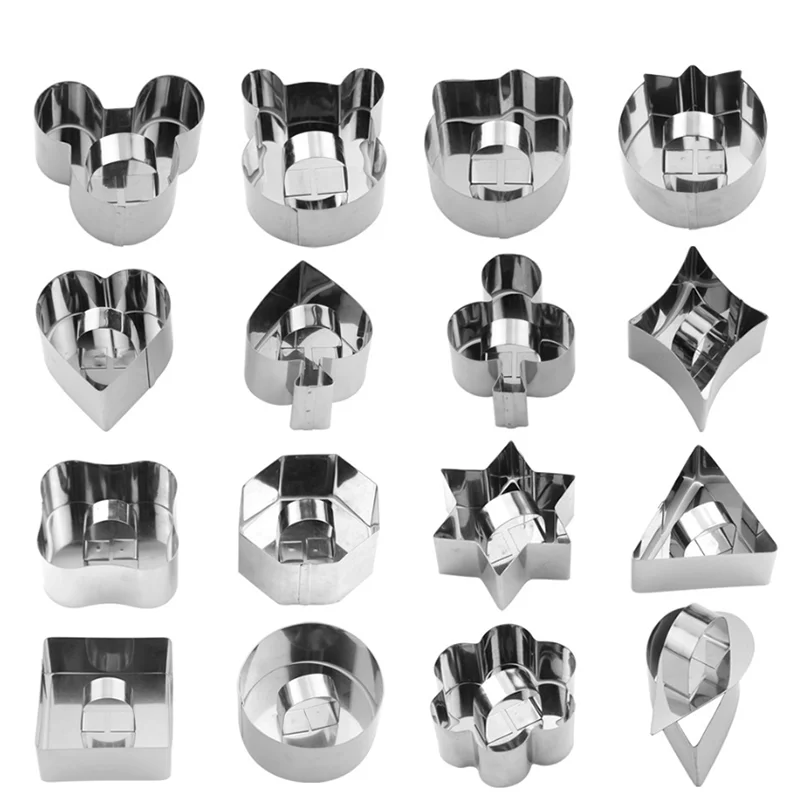 Good quality stainless steel custom start heart round flower animal cookie cutters machine mold sets  with handle