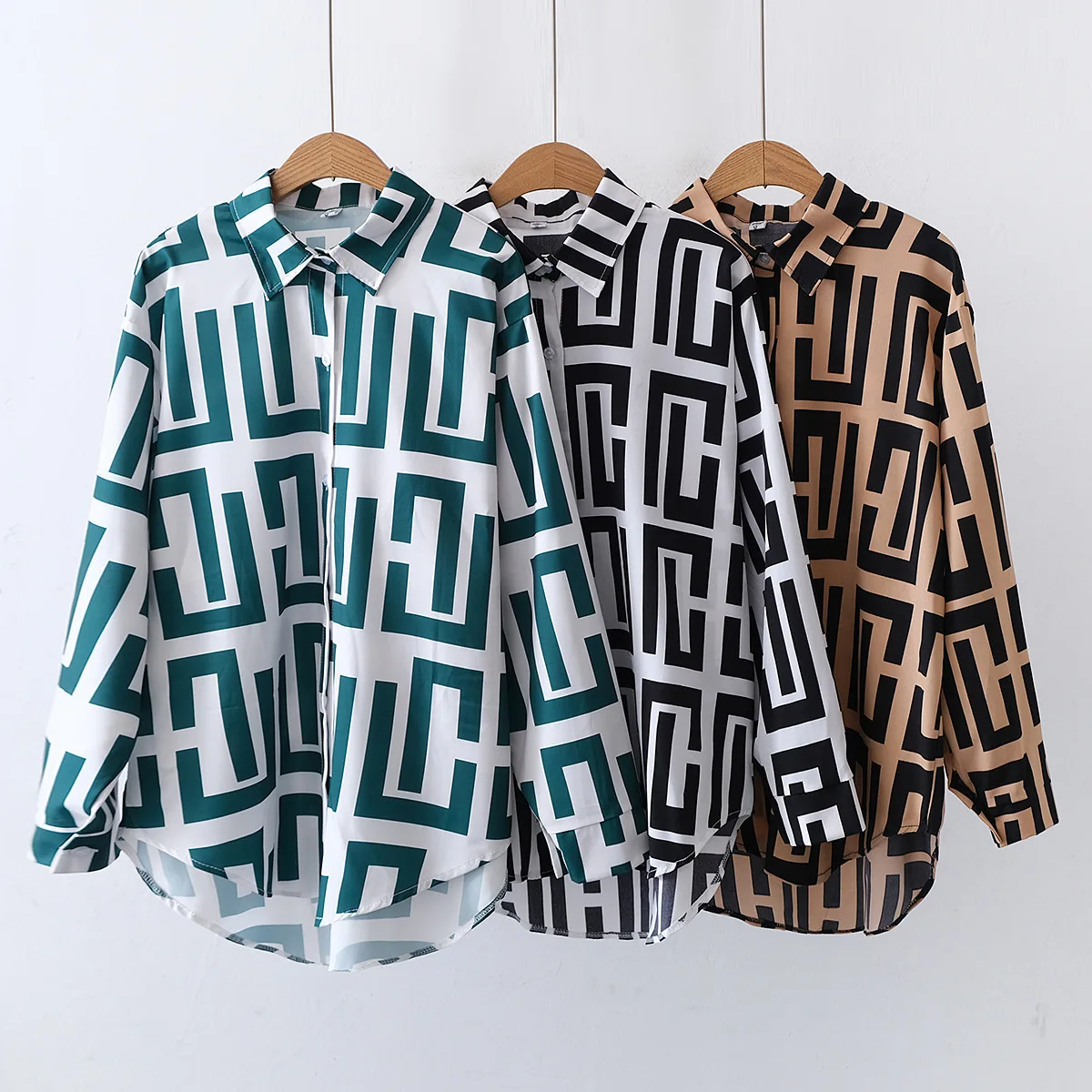 ODM OEM Spring Stylish Loose Fit Inner Cloth Print Shirt Fashion Women Men