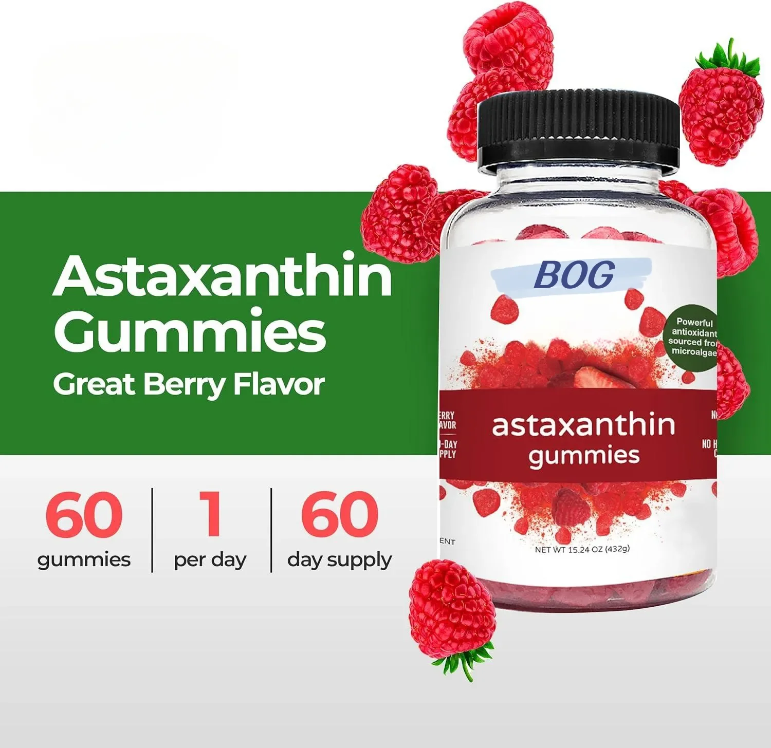 Astaxanthin Gummies-High Quality Antioxidant Supplement to Support Healthy Eyes Skin Joints and Immune System With Good Taste