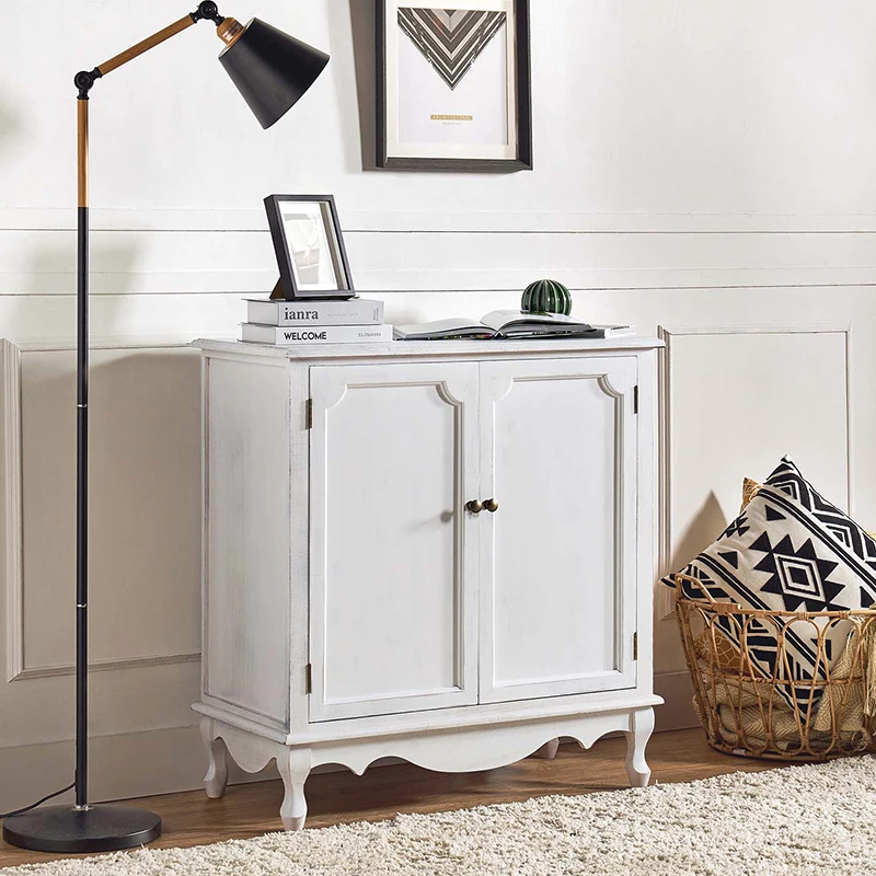 High Quality New Style Home Furniture White Wooden Cabinet With 2 Door for Living Room