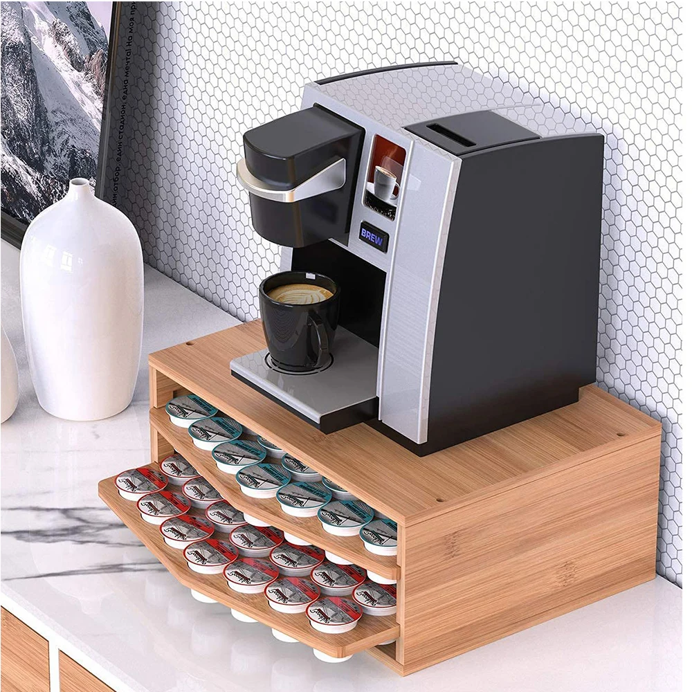 Coffee Pod Drawer Holder K Cup Capsule Storage Organizer 2 Tier Kcup Coffee Pods Holder