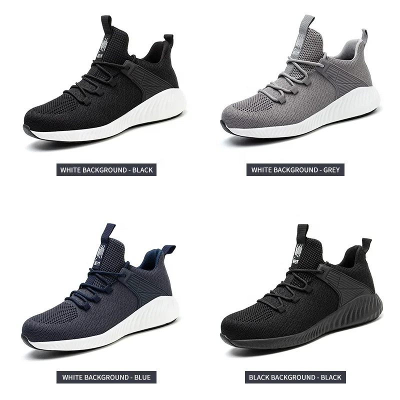 Comfortable Steel Toe Shoes for Men, Indestructible Work Sneakers with Puncture Proof Insole, Breathable Safety Shoes for Constr