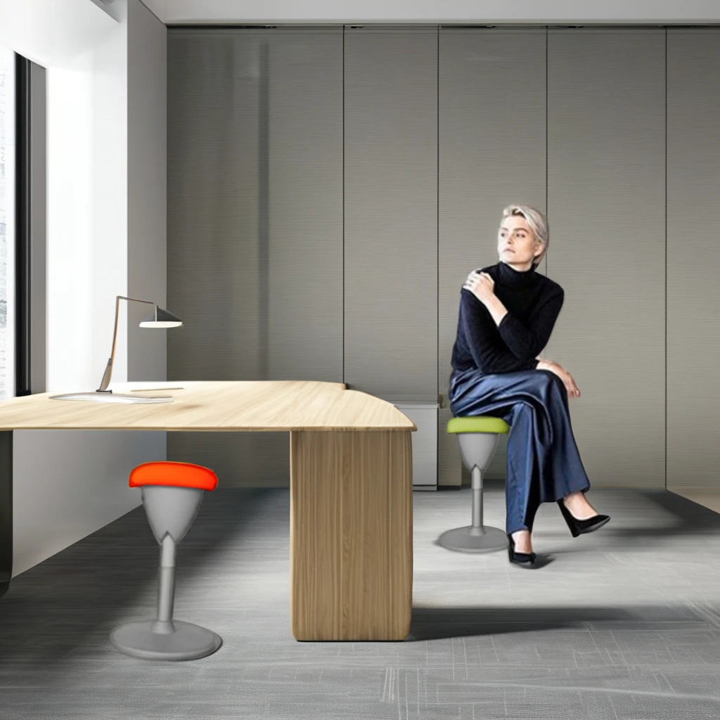 High Quality Revolving Adjustable Height Spinning Home Office Chair Swivel Fabric Wobble Stool Fashion Offices Bounce Chairs