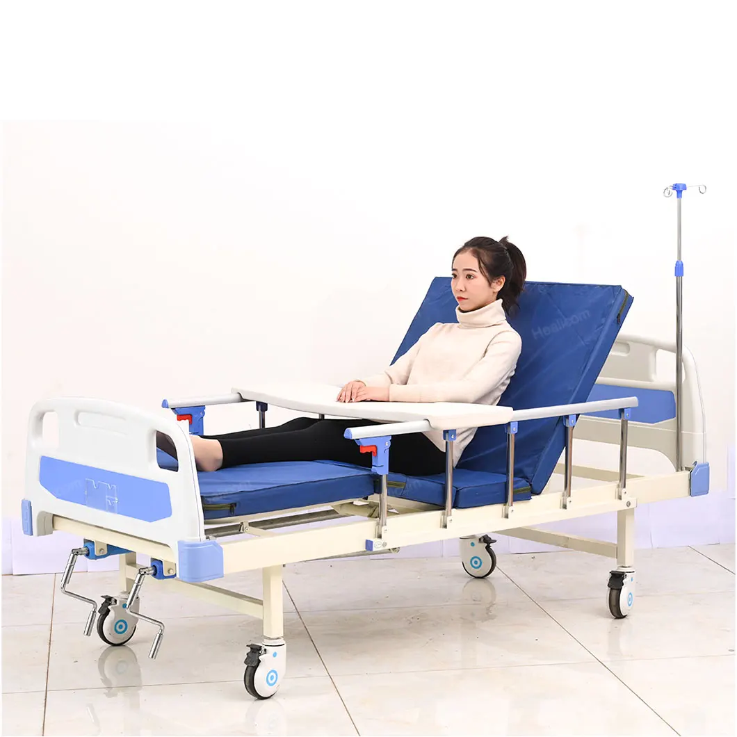Best Selling Hospital Furniture A209 ABS Two Crank Manual Bed With 8cm Thickness Mattress