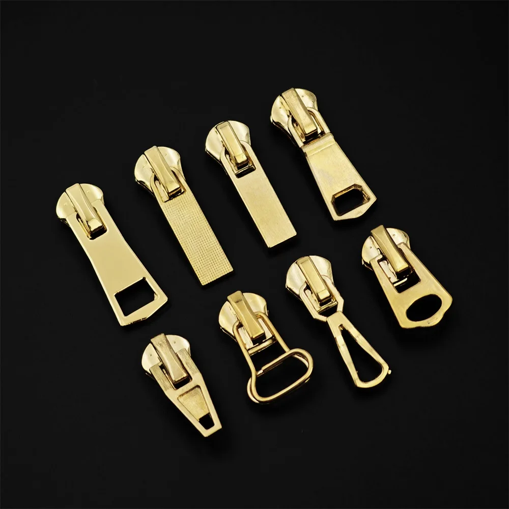 Godl custom logo locking bag stainless steel metal zipper head puller zinc alloy zipper slider with logo for backpack bag