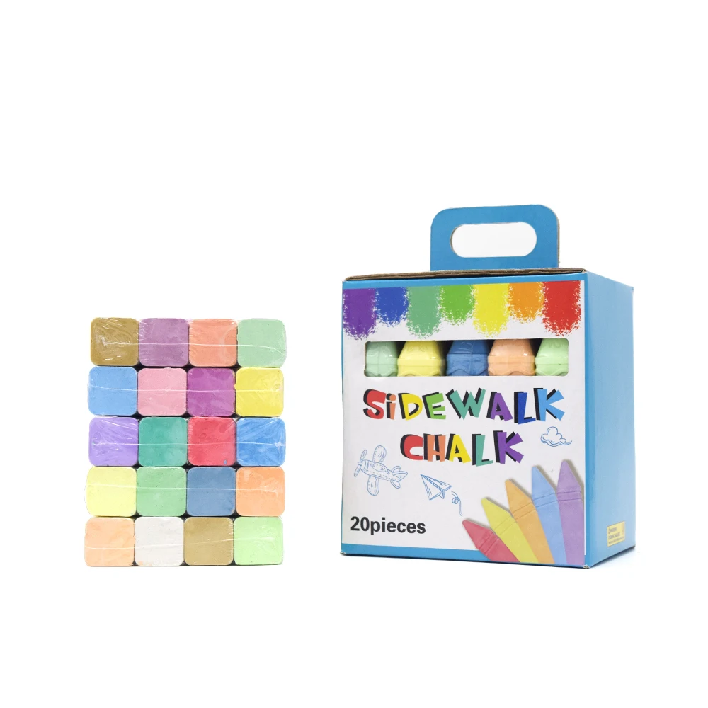 New design best selling Colorful non toxic Rectangle Sidewalk Chalk for kids school tools chalk