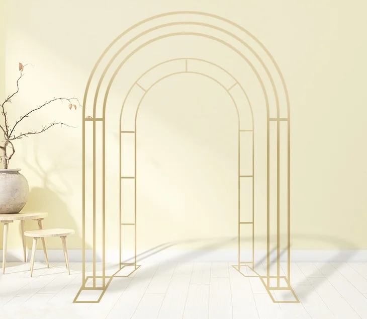 Popular iron wedding props background decoration rack stage arch flower stand romantic gold metal arch
