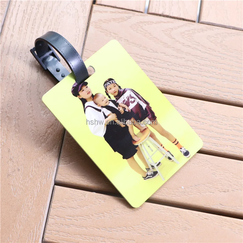 Free Sample Factory Printable Materials Customized Double Sided Glossy White Sublimation Blanks Plastic FRP Bag Tag