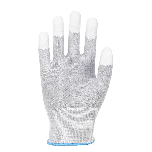 Polyester Mixed Carbon Knitted Work Gloves PU ESD Anti-Static Touch Screen Gloves with Anti-Slip Protection for Construction Use