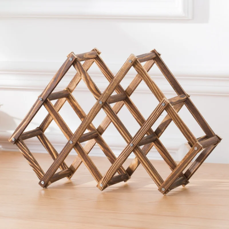 Wholesale bulk 2024 Hot new  Wooden display living room cabinet  creative free installation of folding wine rack