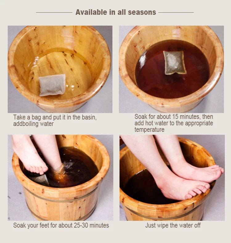 Chinese herbal moxa leaf foot soak medicine pack ginger foot bath powder pack to remove moisture chinese herbal