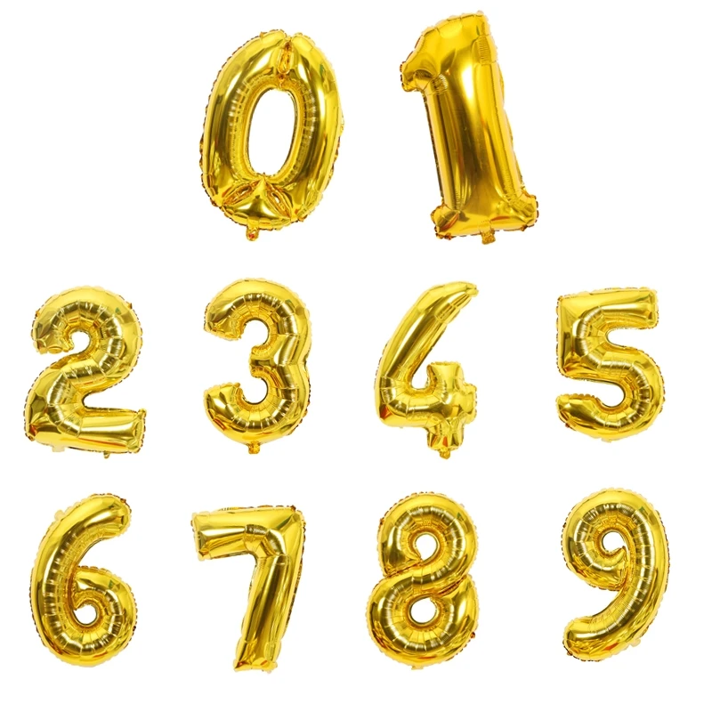 32 inch multicolor Number Digit Balloons Aluminum Foil Film Mylar Balloon New Year Engagement Birthday Party balloons