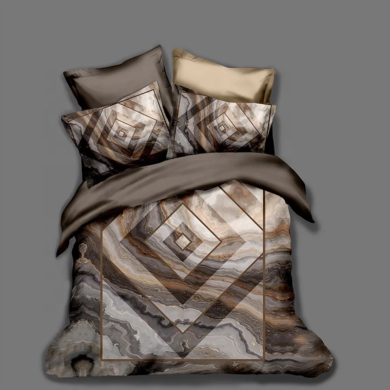 
China custom king size 3D digital printing quilt cover set 