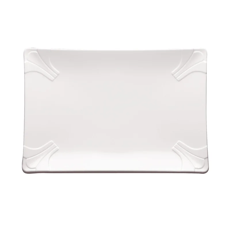 10/12/14 inch Sushi Plate Wholesale White Melamine Plates Rectangular Lily Flower Plastic Dishes