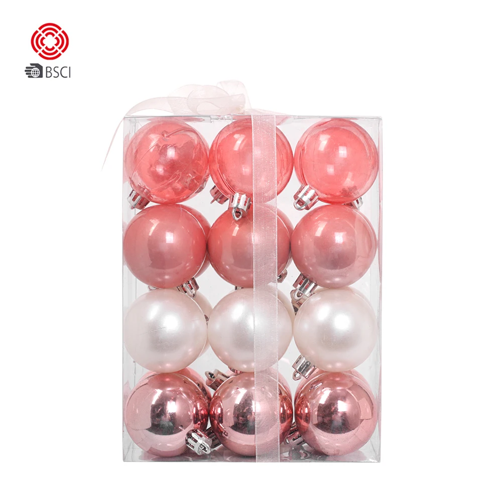 Hot sale nice quality 5cm christmas ball pearl light bauble ornament supplies for Christmas tree hanging decoration
