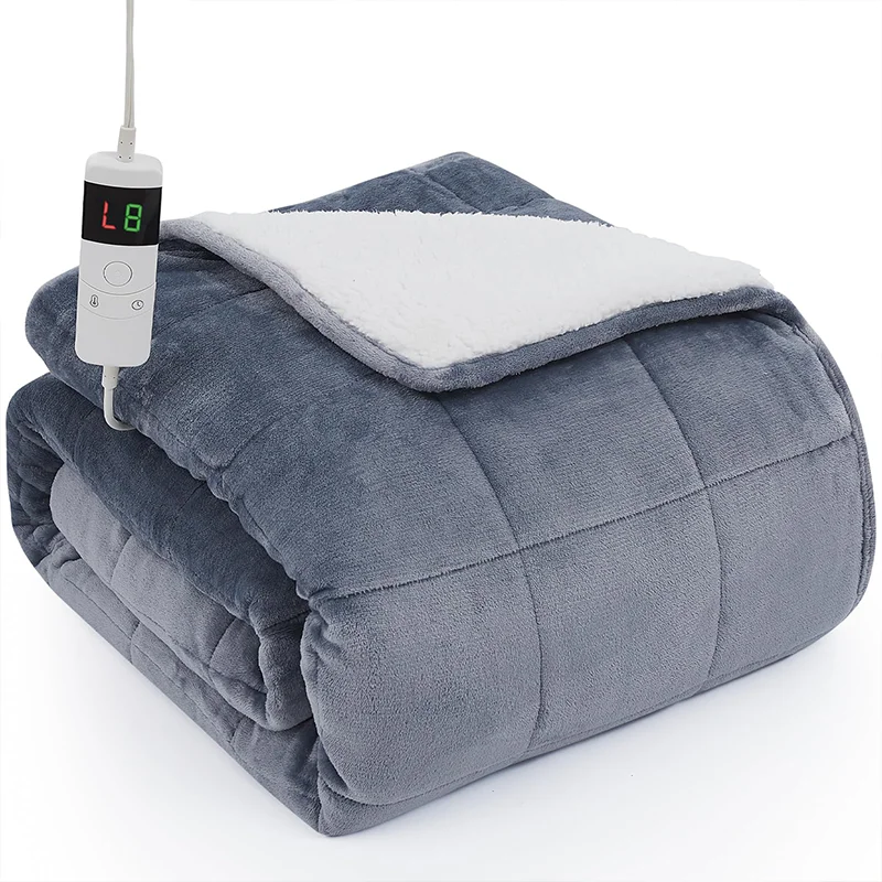 Online best service wholesale recycled polyester warm flannel infrared electric heating throw heated blanket for patient