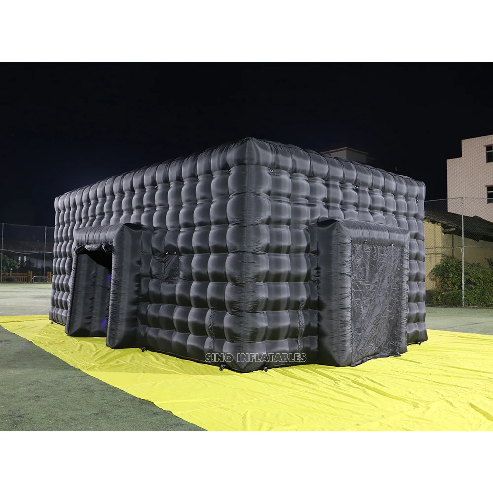 28x18Ft Large Black Blow Up Inflatable Nightclub with Disco LED Light for Adults Outdoor Club Party Tent events