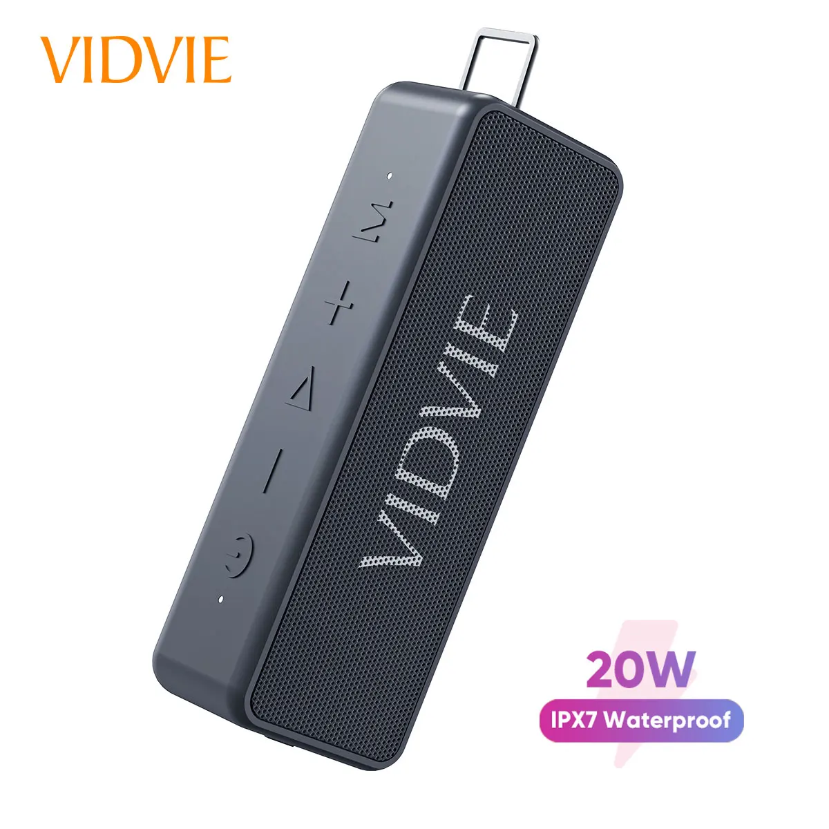 VIDVIE Compact IPX7 Waterproof 20W Strong Bass Sport Portable Wireless Audionic TWS Bluetooh Speaker