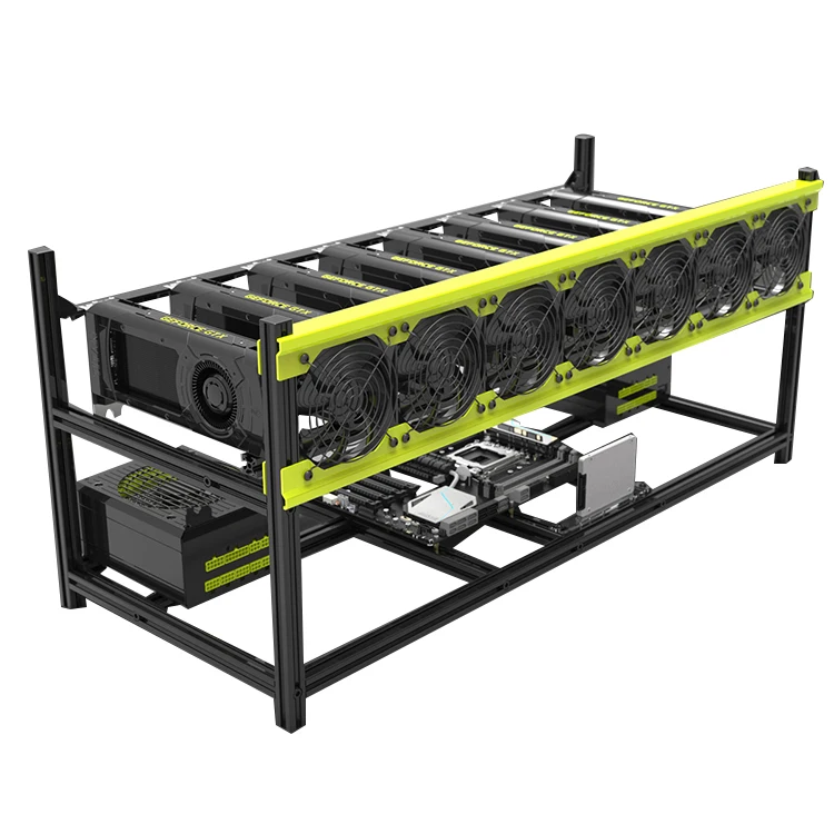  Стойка для сервера майнера BTC 8 GPU алюминиевый Штабелируемый каркас майнинга открытая рама эфириума ETH EYC
