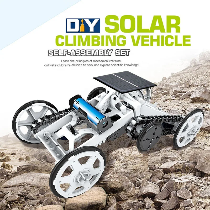 Upgrade Version Stem Science DIY 4WD Climbing Car Solar Toy For Kids