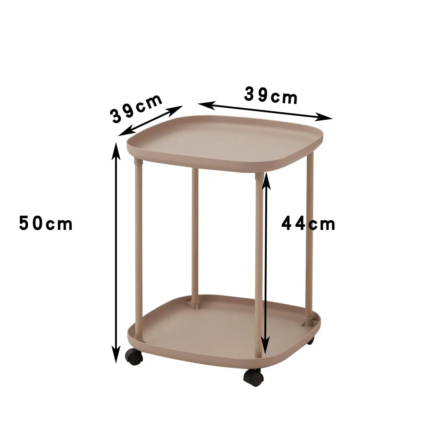 Cheap Simple Design PP Plastic Storage Cart with Wheels For Multi-use
