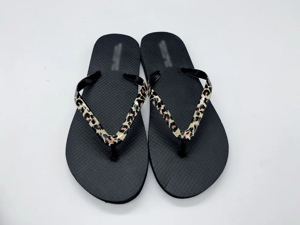 2024hot sell summer film leopard upper slipper for lady women  rubber beach  flip flops for outdoor