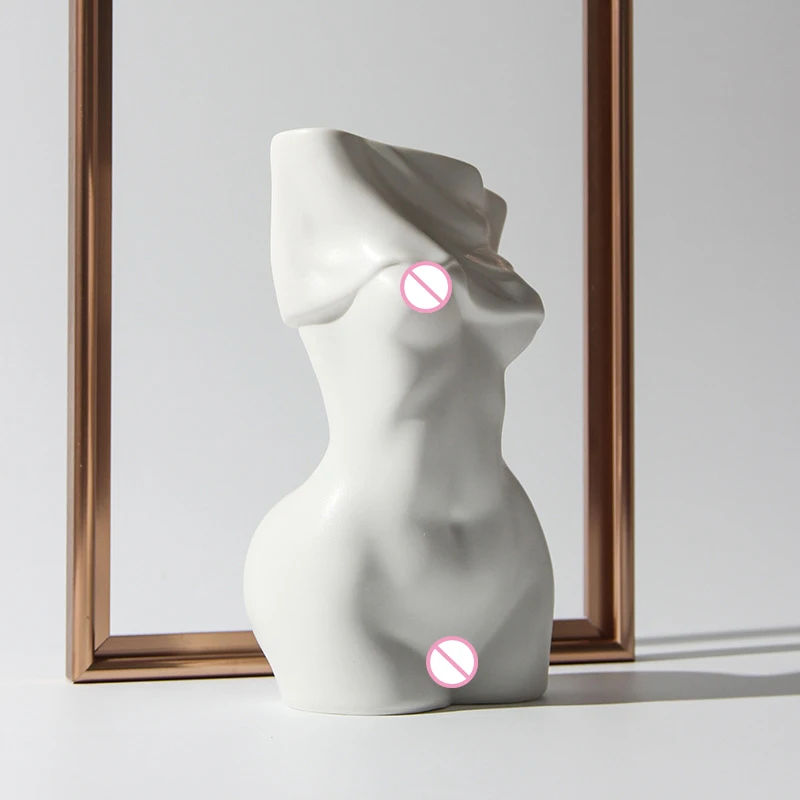 Human body ceramics flower arrangement female body art vase decoration