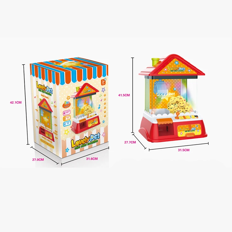 
Red House Candy Crane Claw Machine Doll Claw Veding machine toys with 6pcs doll 41.5*27.7*31.5cm 
