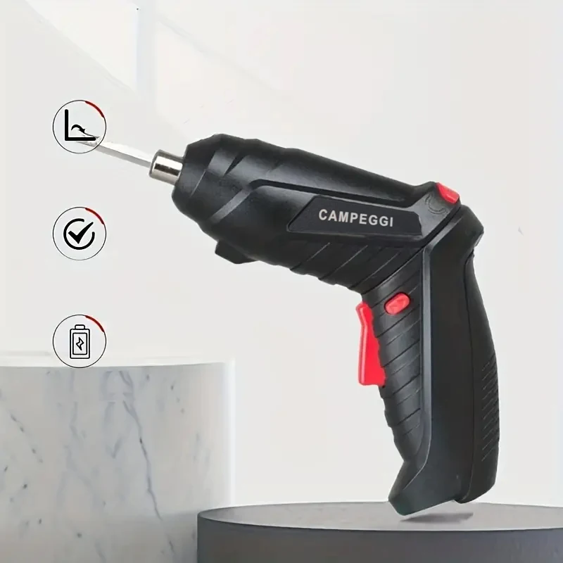 Portable Electric Power Screwdriver with Interchangeable Bits & Built-in LED Light for Enhanced Visibility