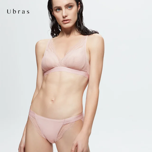 Ubras Simply & Sexy UX23010 Sexy Beautiful Scroll Design Lace Low-waist Lingerie Underwear