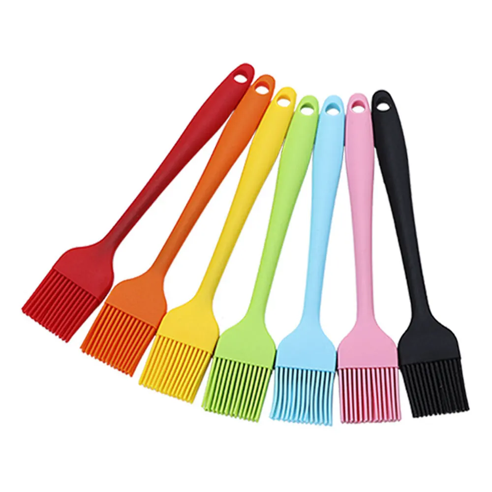 Wholesale Hot Selling Baking Tools 21cm One Small BBQ Brush Oil Brush Silicone DIY Cake Tools Silicone Brush