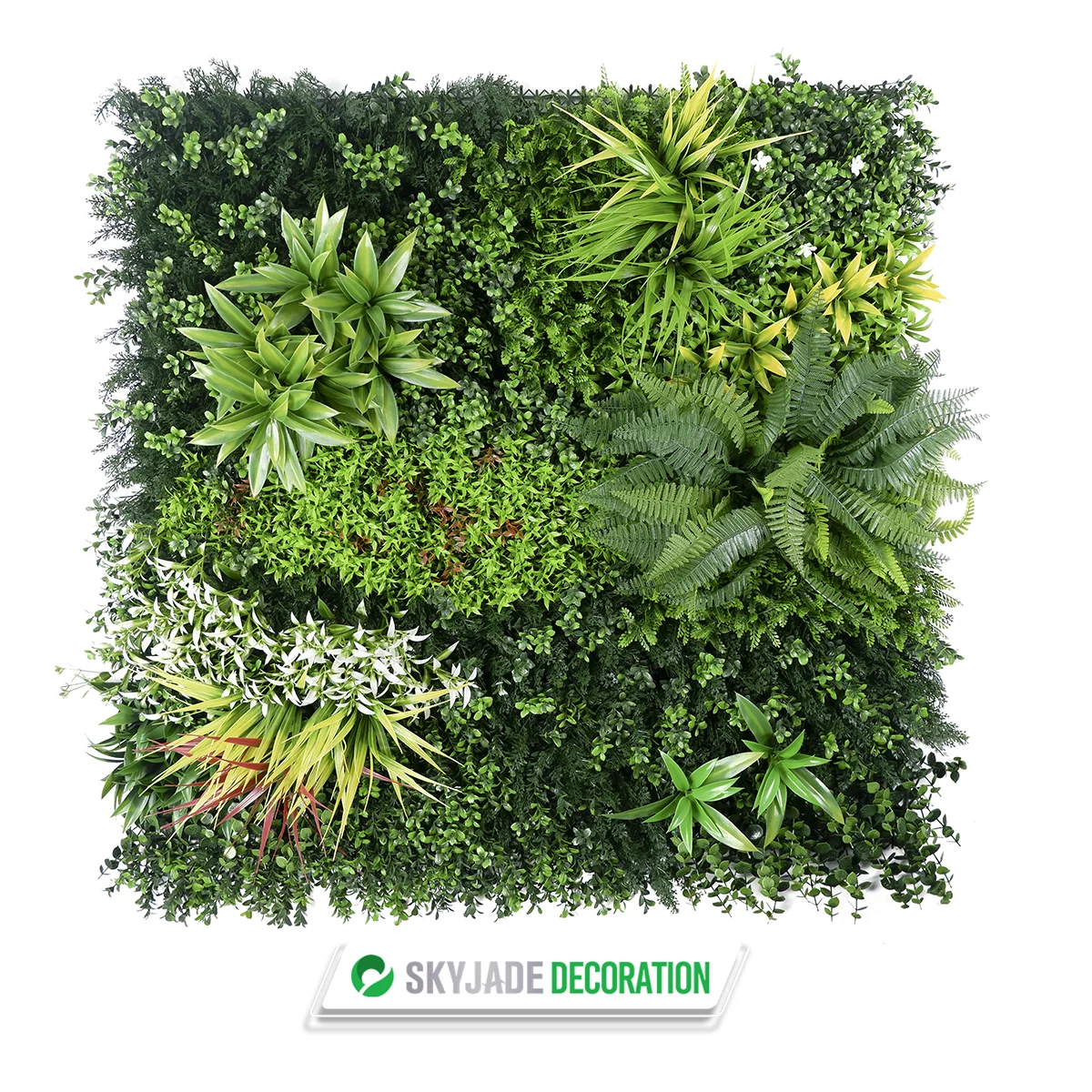 SKYJADE Splendid 100*100cm Artificial Grass & Outdoor Plant Decoration Wall Boxwood Splicing Indoor Luxury Moss Plastic Powder